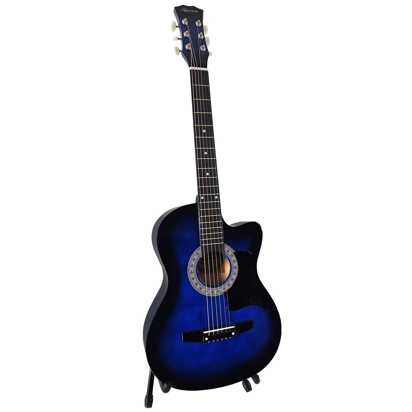 karrera-38in-pro-cutaway-acoustic-guitar-with-bag-strings-blue-burst at www.mallsonline.com.au