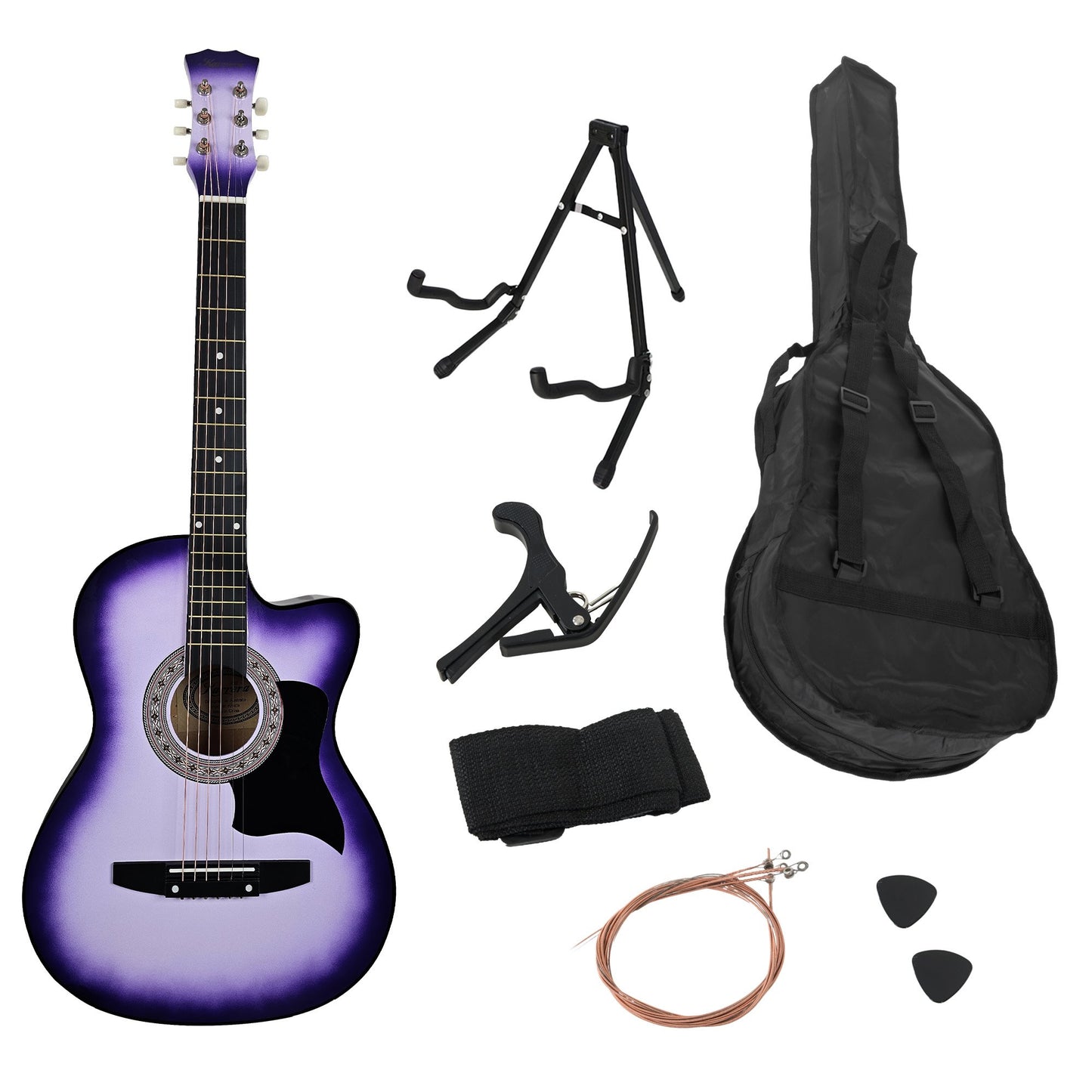 karrera-38in-pro-cutaway-acoustic-guitar-with-guitar-bag-purple-burst at www.mallsonline.com.au