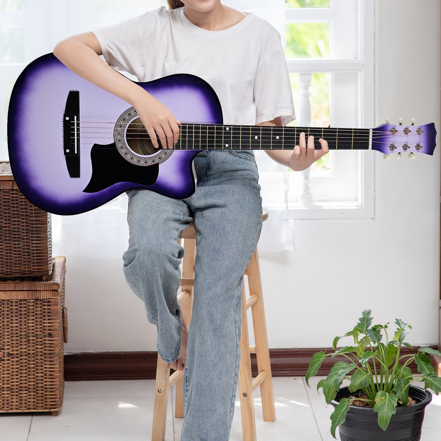 karrera-38in-pro-cutaway-acoustic-guitar-with-guitar-bag-purple-burst at www.mallsonline.com.au