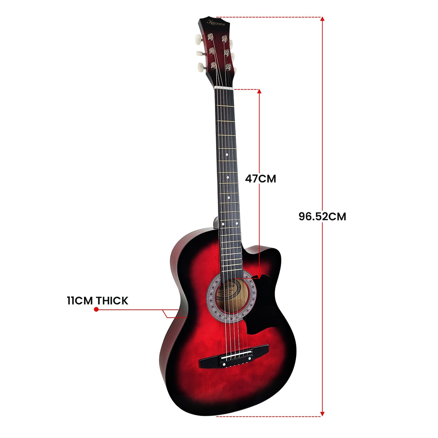 karrera-38in-pro-cutaway-acoustic-guitar-with-guitar-bag-red-burst at www.mallsonline.com.au