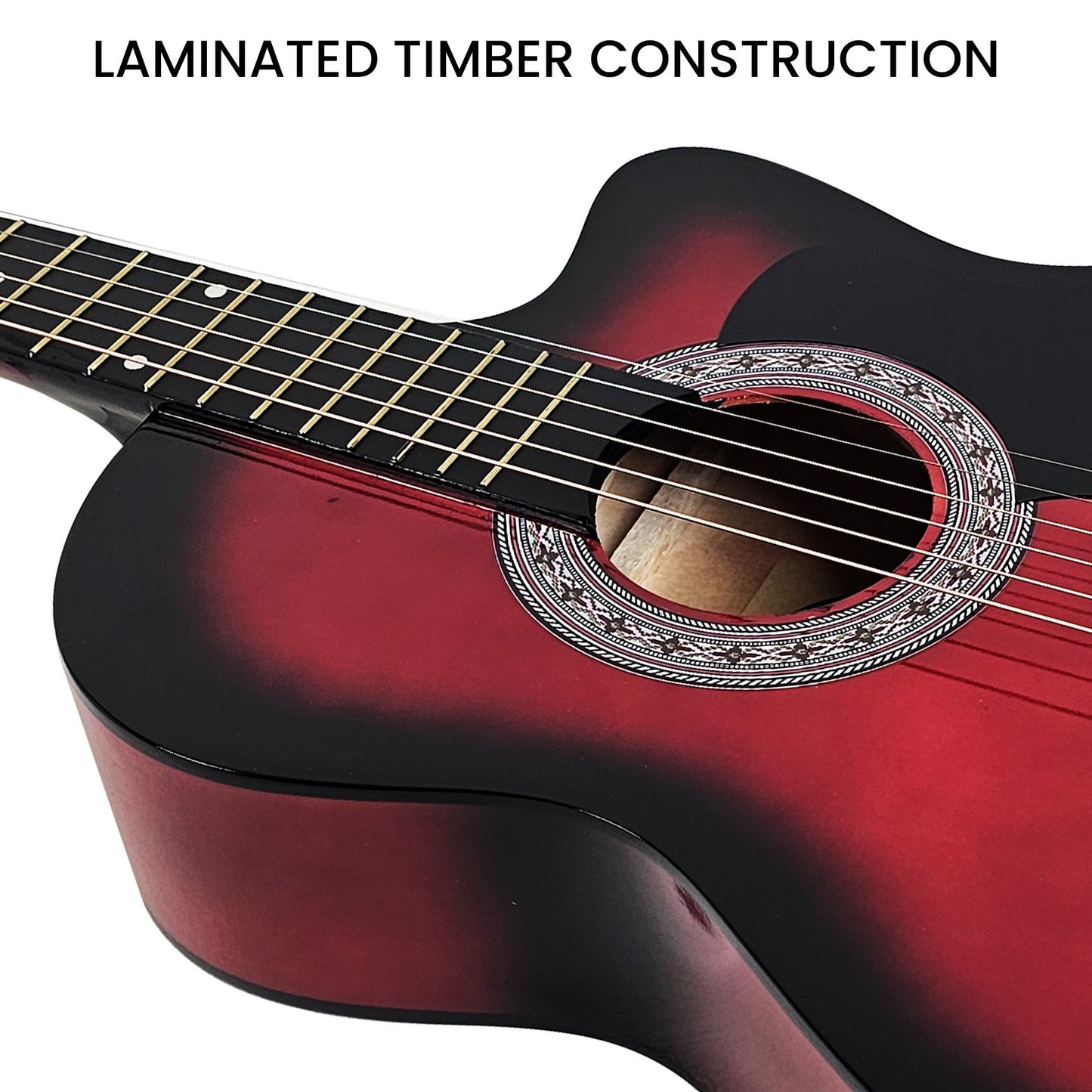 karrera-38in-pro-cutaway-acoustic-guitar-with-guitar-bag-red-burst at www.mallsonline.com.au