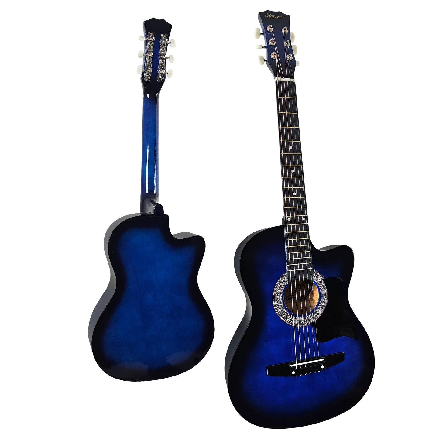 karrera-38in-cutaway-acoustic-guitar-with-guitar-bag-blue-burst at www.mallsonline.com.au