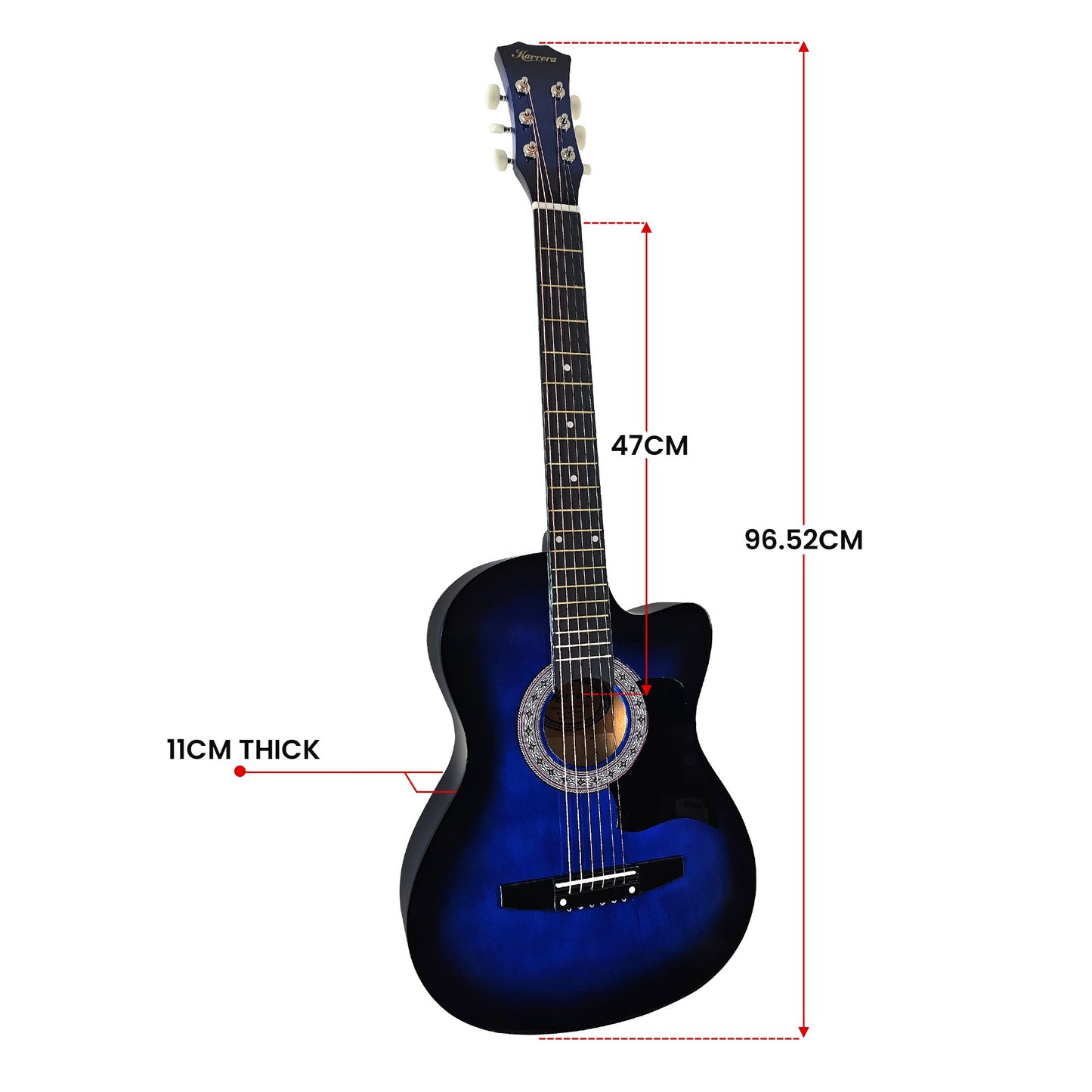 karrera-38in-cutaway-acoustic-guitar-with-guitar-bag-blue-burst at www.mallsonline.com.au