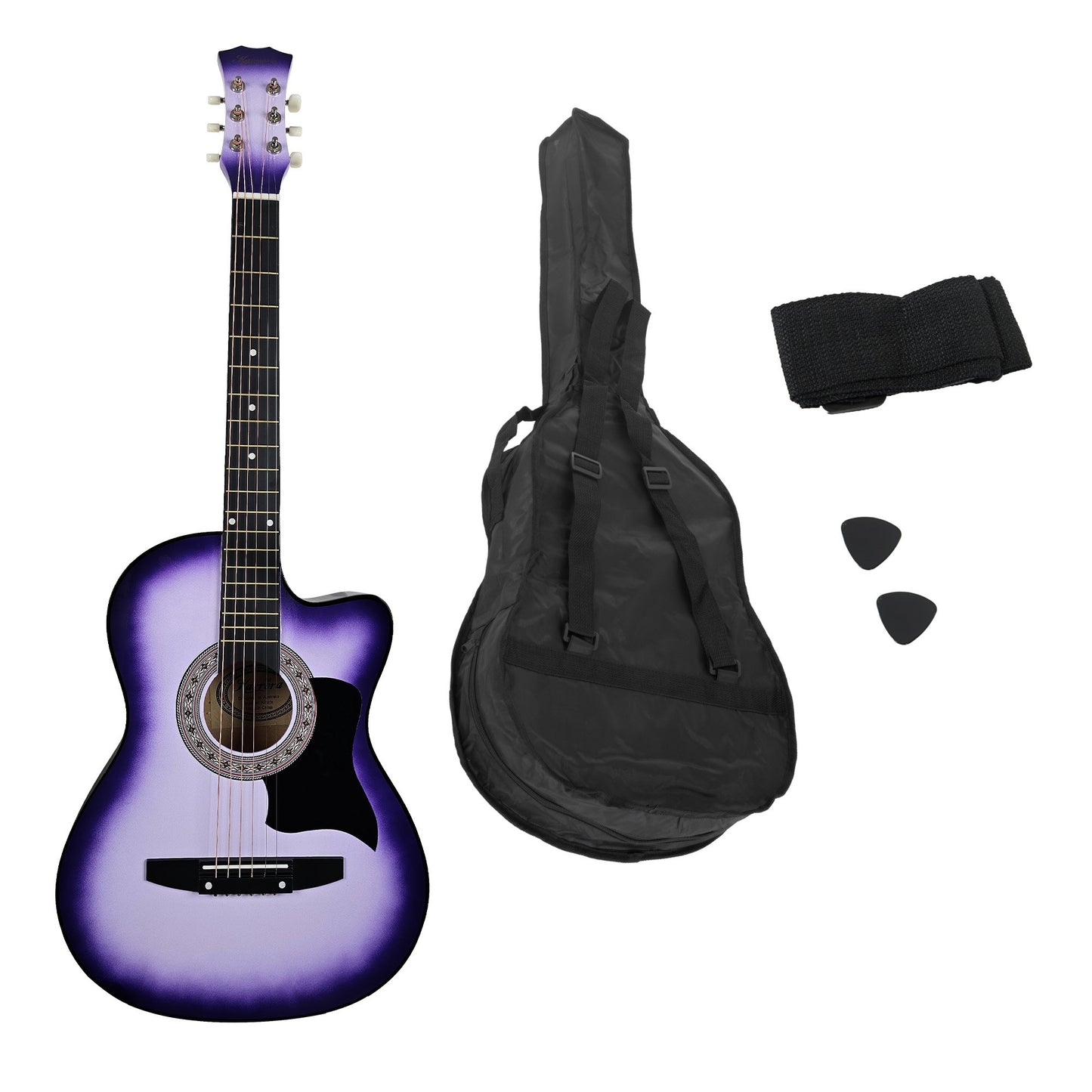 karrera-38in-cutaway-acoustic-guitar-with-guitar-bag-purple-burst at www.mallsonline.com.au