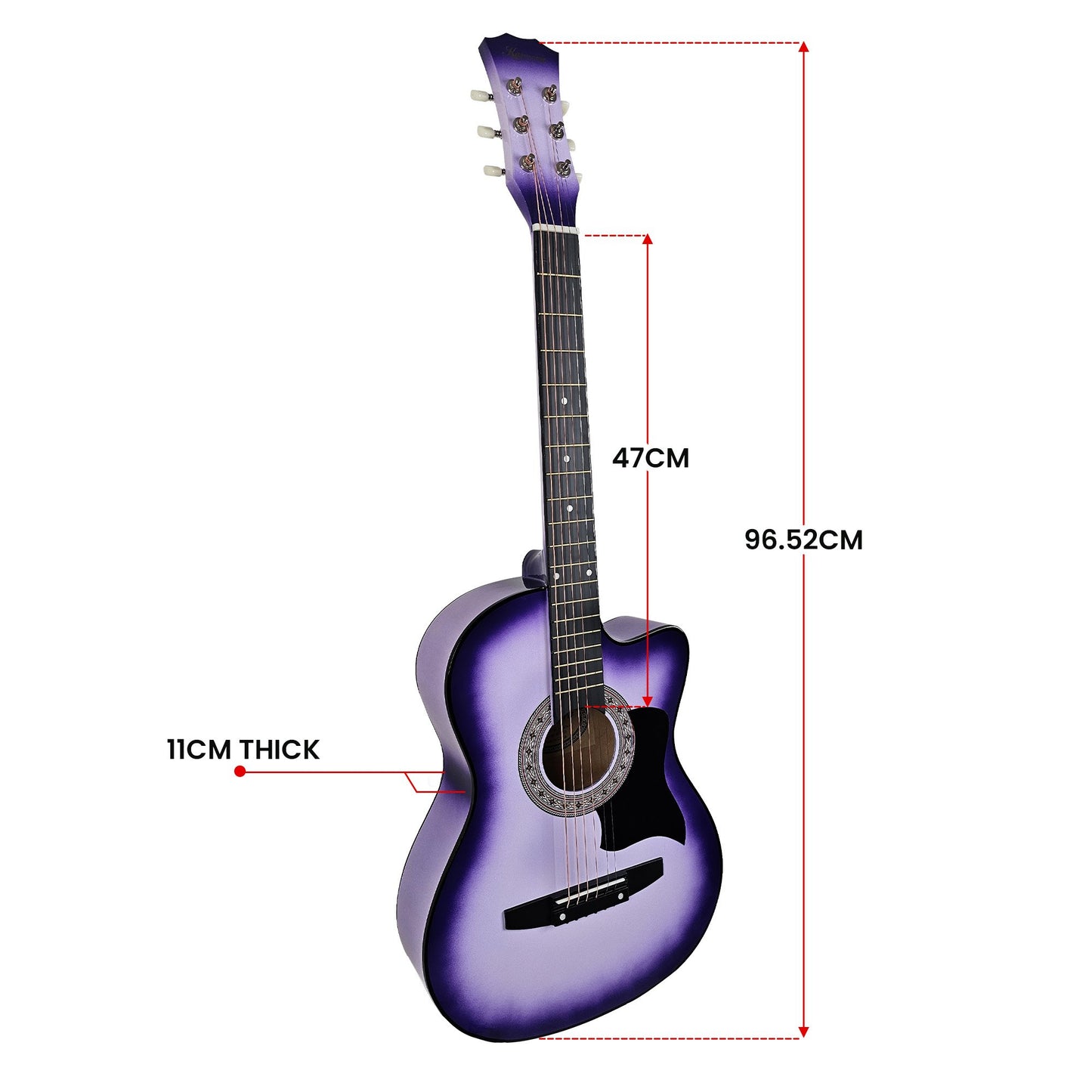 karrera-38in-cutaway-acoustic-guitar-with-guitar-bag-purple-burst at www.mallsonline.com.au