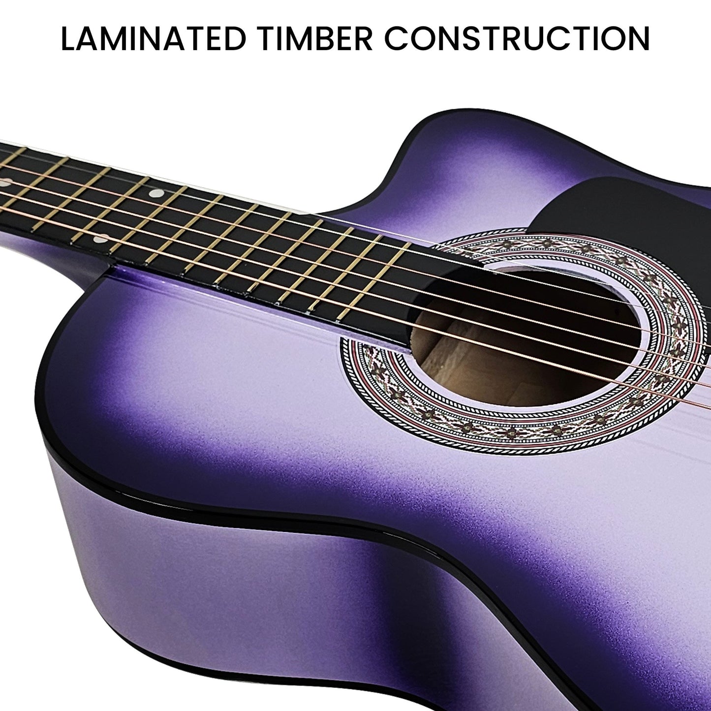 karrera-38in-cutaway-acoustic-guitar-with-guitar-bag-purple-burst at www.mallsonline.com.au
