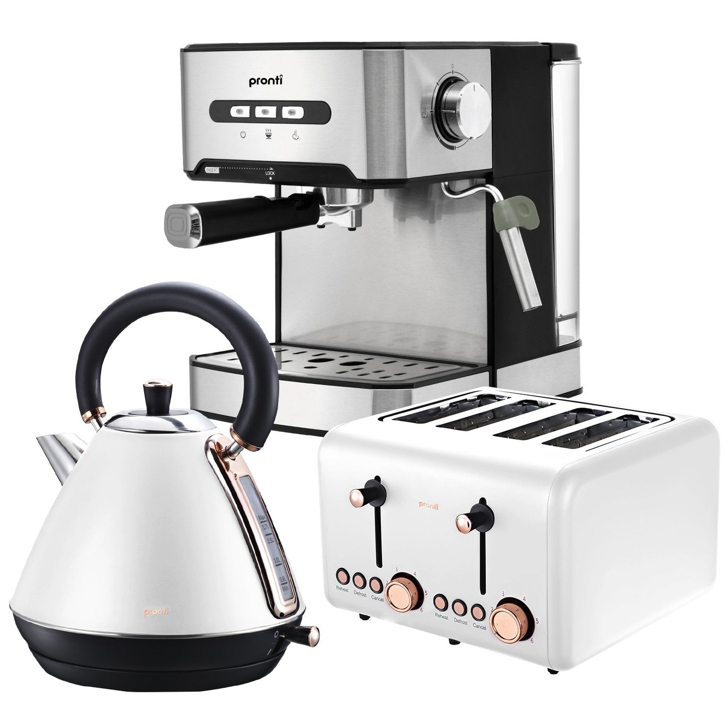 pronti-toaster-kettle-coffee-machine-breakfast-set-white www.mallsonline.com.au