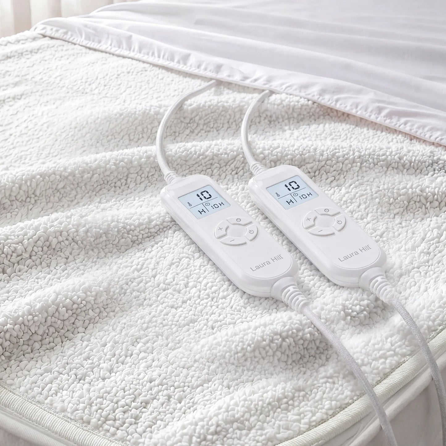 Laura Hill Queen Electric Heated Underlay Blanket Fleecy Fabric with Timer