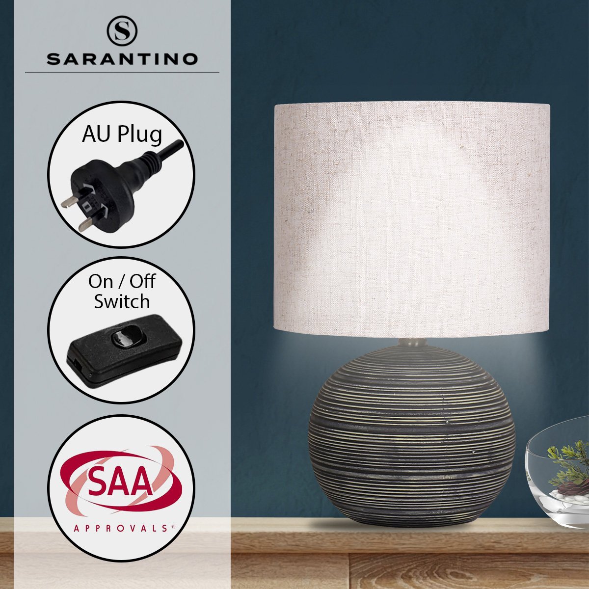 sarantino-ceramic-table-lamp-with-striped-pattern-in-antique-black www.mallsonline.com.au