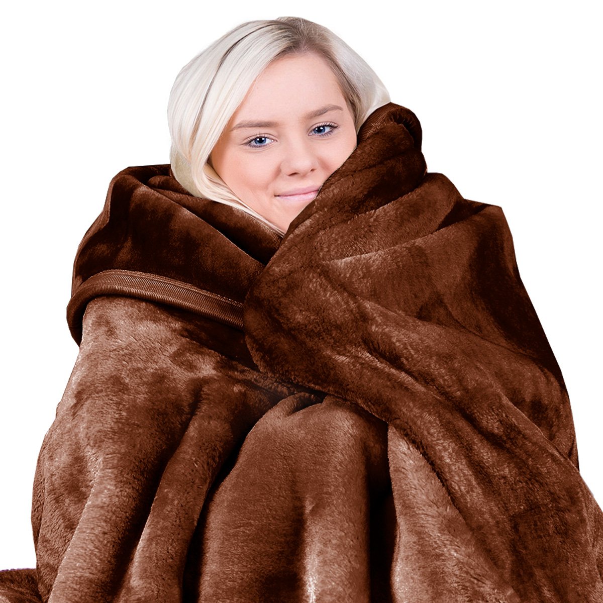 laura-hill-faux-mink-blanket-800gsm-heavy-double-sided-chocolate at www.mallsonline.com.au