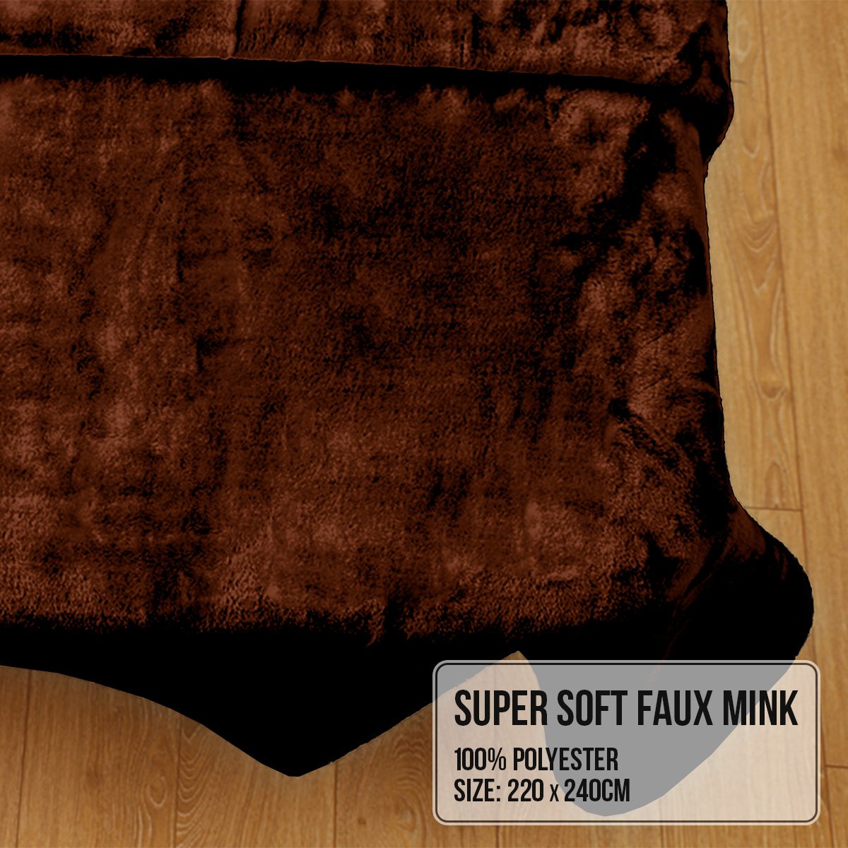 laura-hill-faux-mink-blanket-800gsm-heavy-double-sided-chocolate at www.mallsonline.com.au