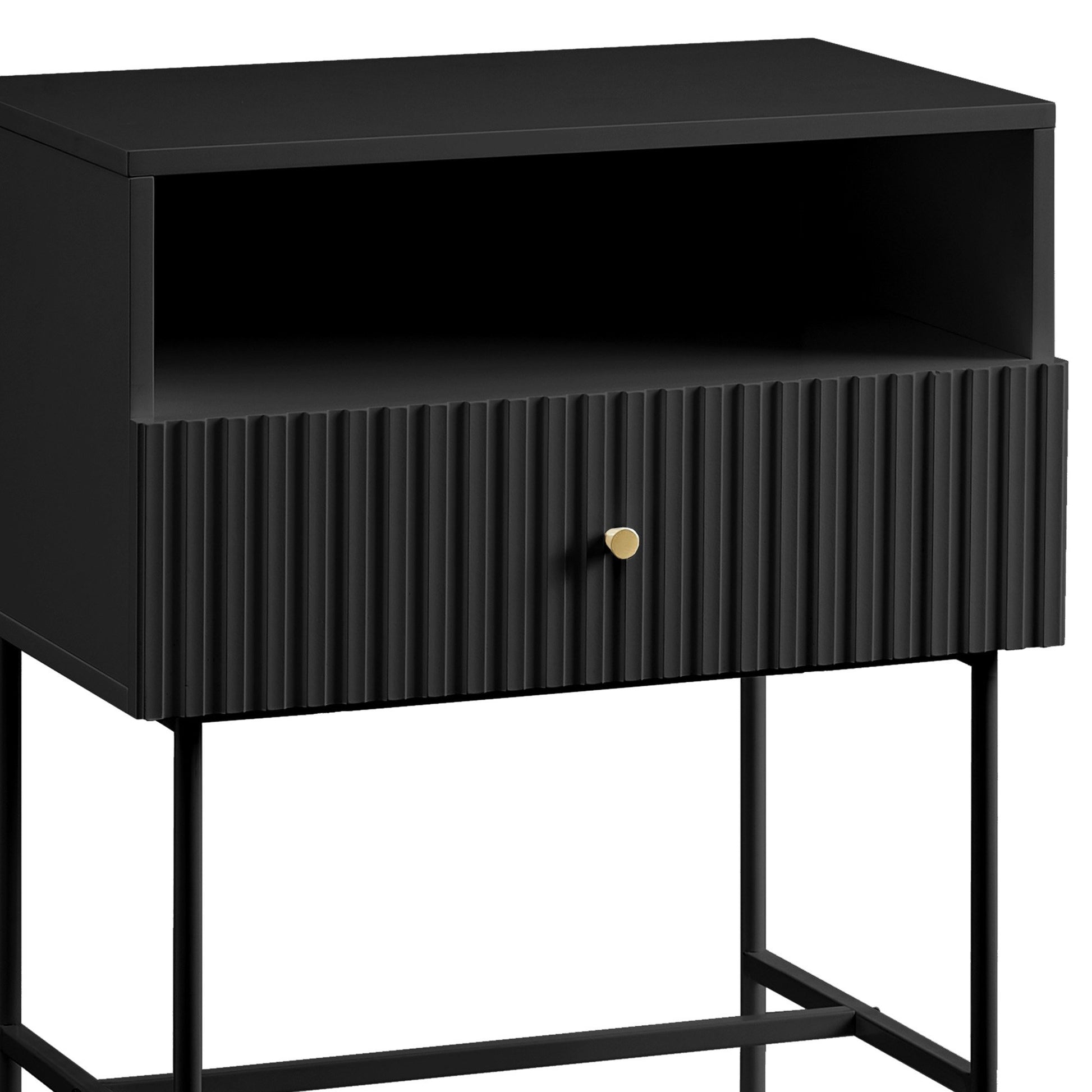 sarantino-cecil-slender-fluted-bedside-table-in-black www.mallsonline.com.au