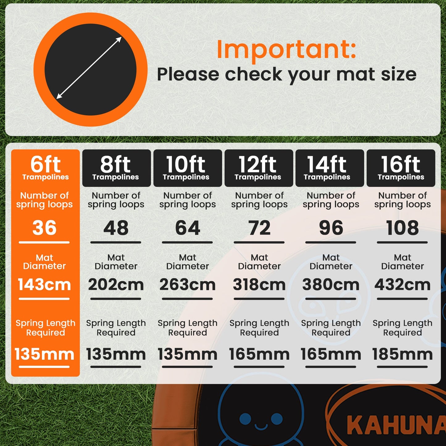 Kahuna 6ft Replacement Trampoline Jumping Mat - Emoji