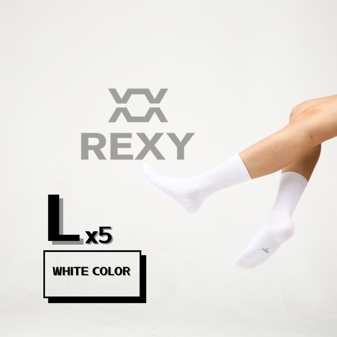 rexy-5-pack-large-white-3d-seamless-crew-socks-slim-breathable at www.mallsonline.com.au