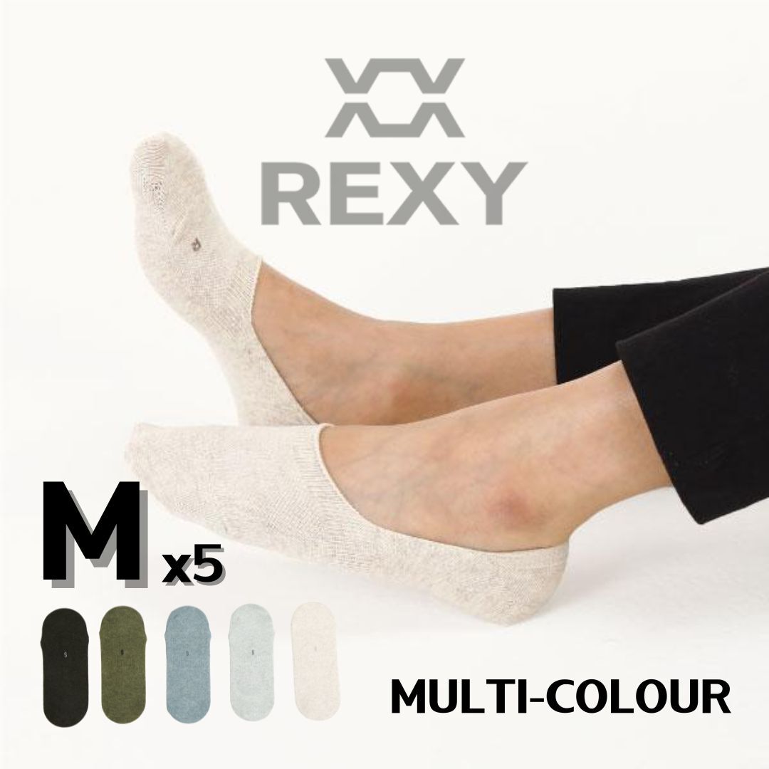 rexy-5-pack-medium-multi-colour-daily-no-show-ankle-socks-non-slip-breathable at www.mallsonline.com.au