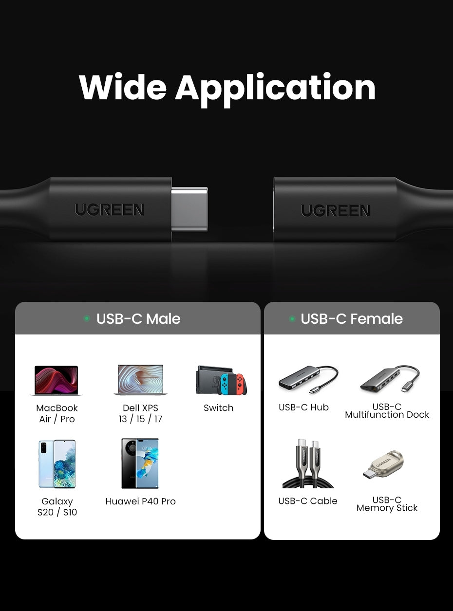 ugreen-10387-usb-c-extension-cable-1m www.mallsonline.com.au