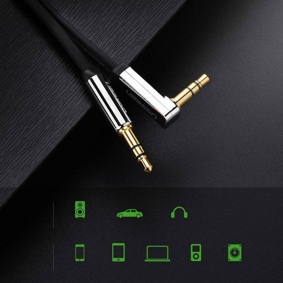 ugreen-10728-3-5mm-male-to-3-5mm-right-angle-3-5mm-aux-cable-3m-black www.mallsonline.com.au