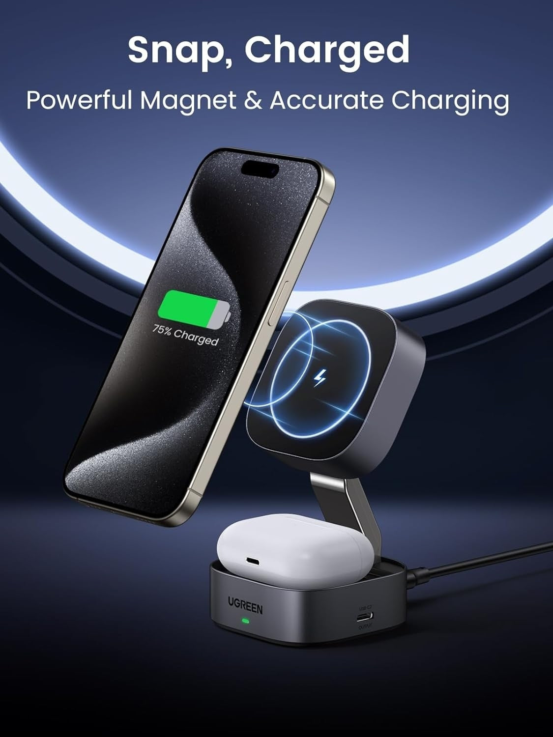 ugreen-35278-2-in-1-magsafe-wireless-charger-with-stand www.mallsonline.com.au