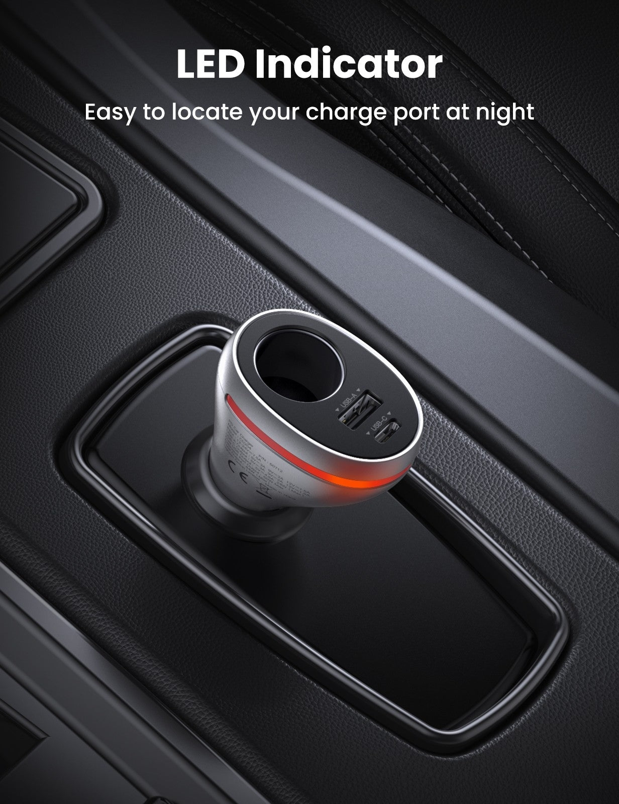 ugreen-60712-84w-dual-port-car-charger-space-grey www.mallsonline.com.au