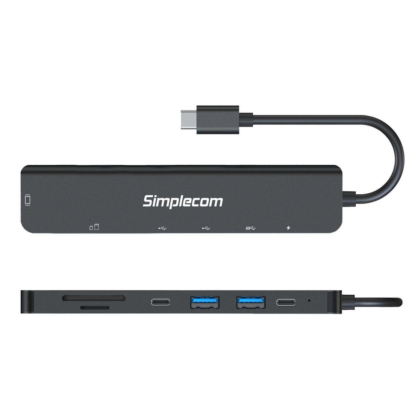 simplecom-ch547-usb-c-7-in-1-multiport-adapter-usb-hub-hdmi-card-reader-pd at www.mallsonline.com.au