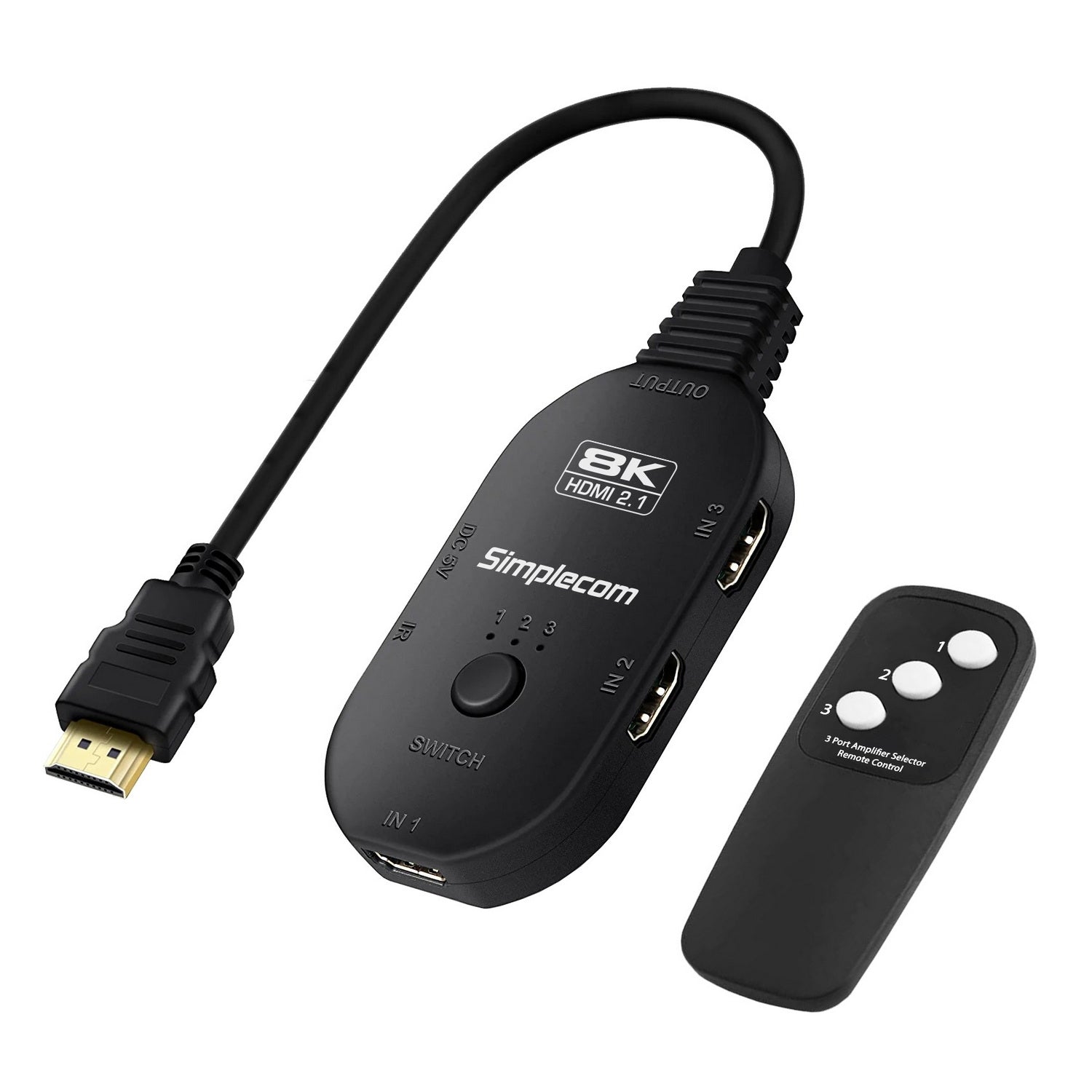 simplecom-cm353-3-port-hdmi-2-1-switch-3-in-1-out-splitter-hdcp-2-3-8k-60hz www.mallsonline.com.au