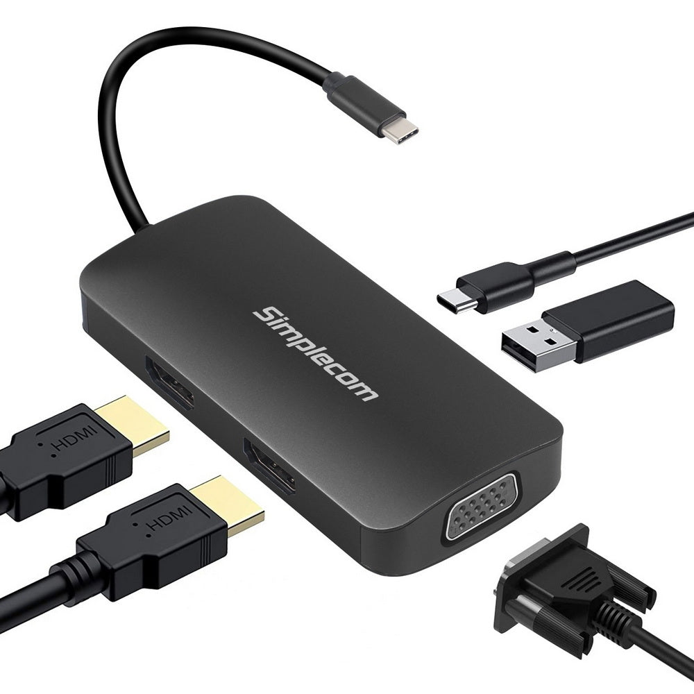 simplecom-5-in-1-usb-c-multiport-adapter-with-vga-dual-hdmi at www.mallsonline.com.au