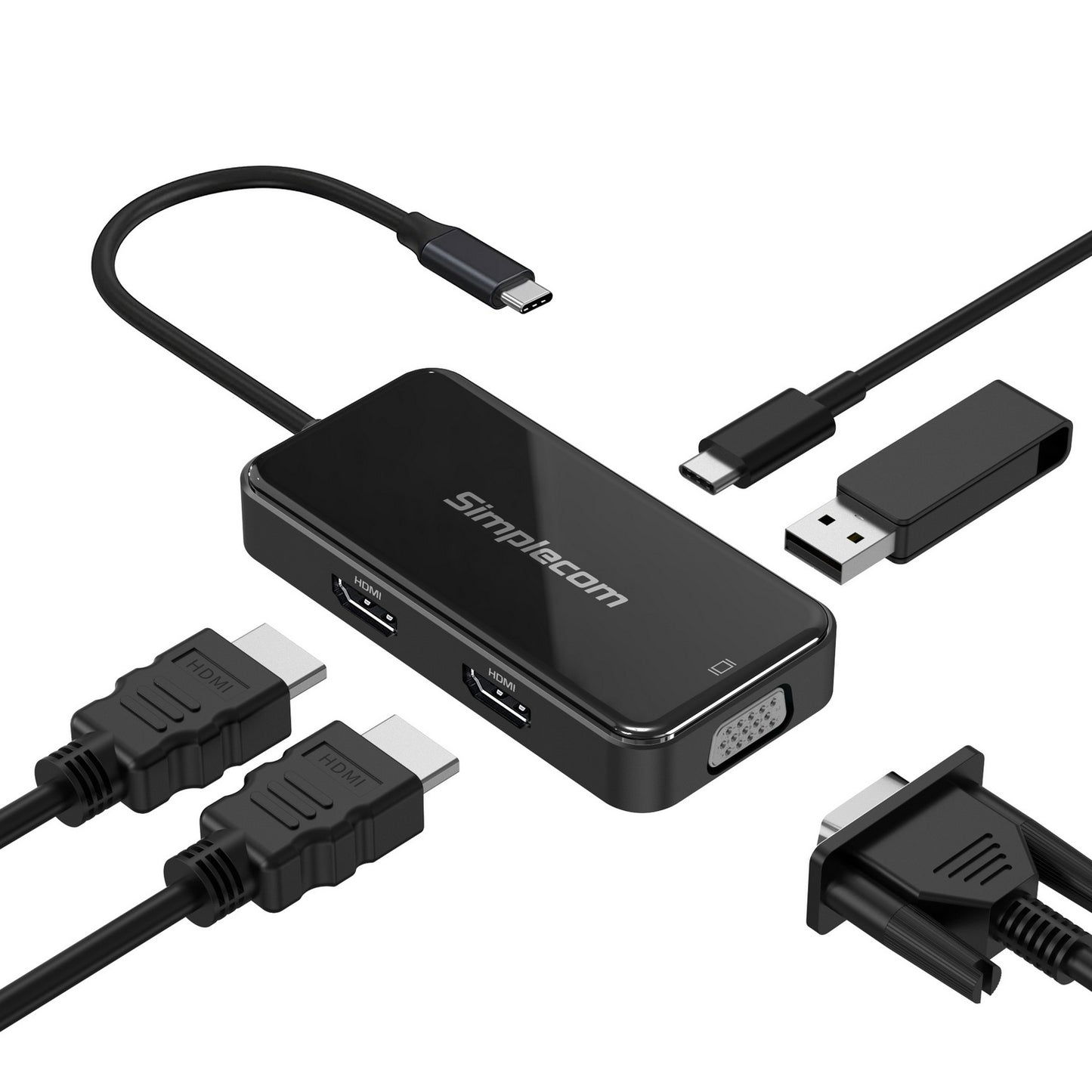 simplecom-5-in-1-usb-c-multiport-adapter-with-vga-dual-hdmi at www.mallsonline.com.au