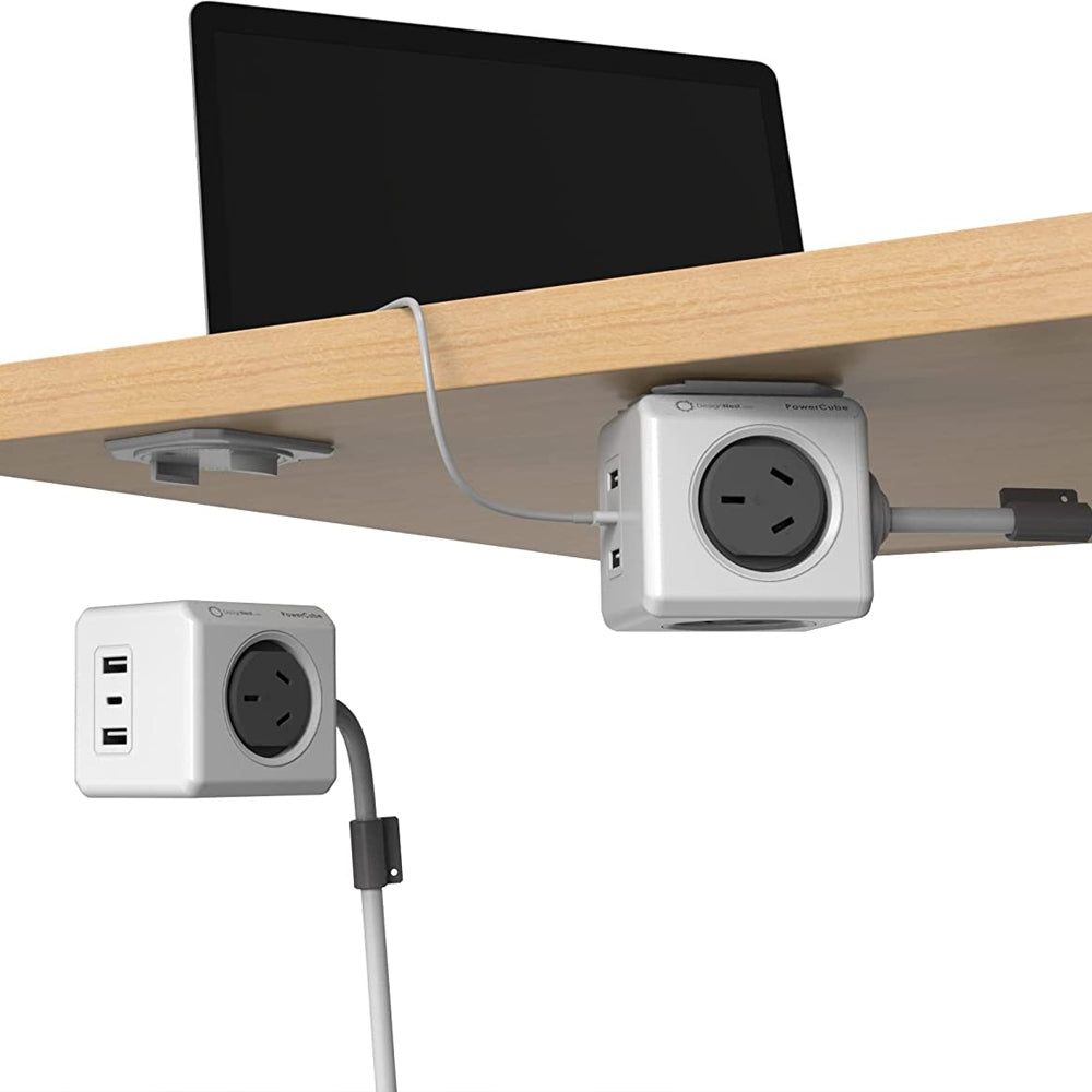 allocacoc-powercube-extended-4-outlets-2-usb-a-1-usb-c-pd-20w-with-surge-1-5m-grey-11407-aueuac www.mallsonline.com.au