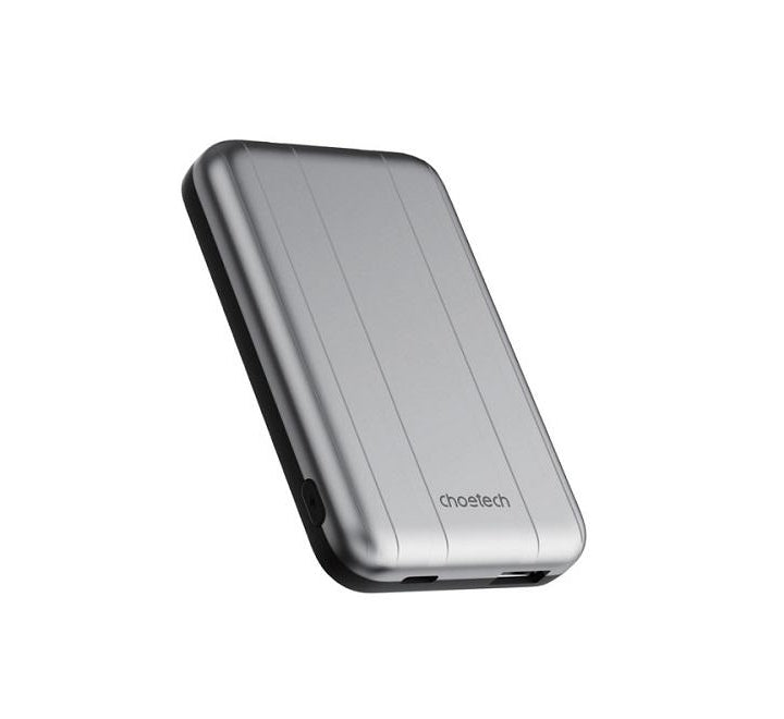 choetech-b655-sl-5000mah-magnetic-wireless-power-bank-10w-silver www.mallsonline.com.au