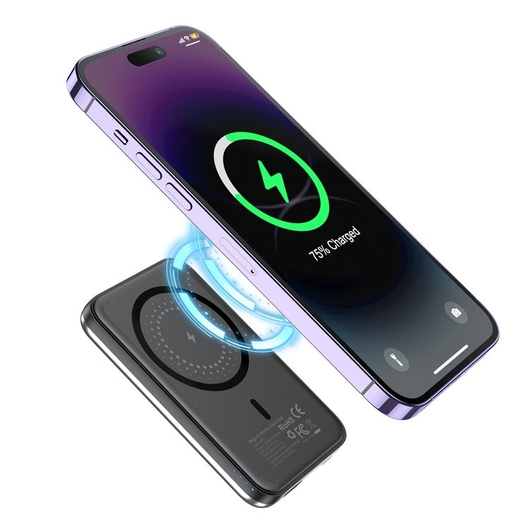 choetech-b655-sl-5000mah-magnetic-wireless-power-bank-10w-silver www.mallsonline.com.au