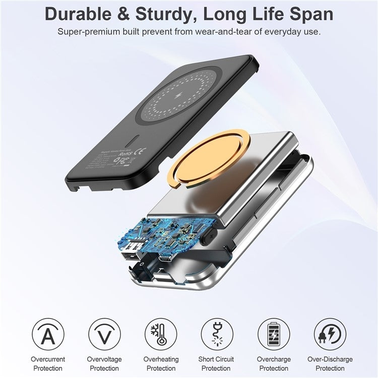 choetech-b655-sl-5000mah-magnetic-wireless-power-bank-10w-silver www.mallsonline.com.au