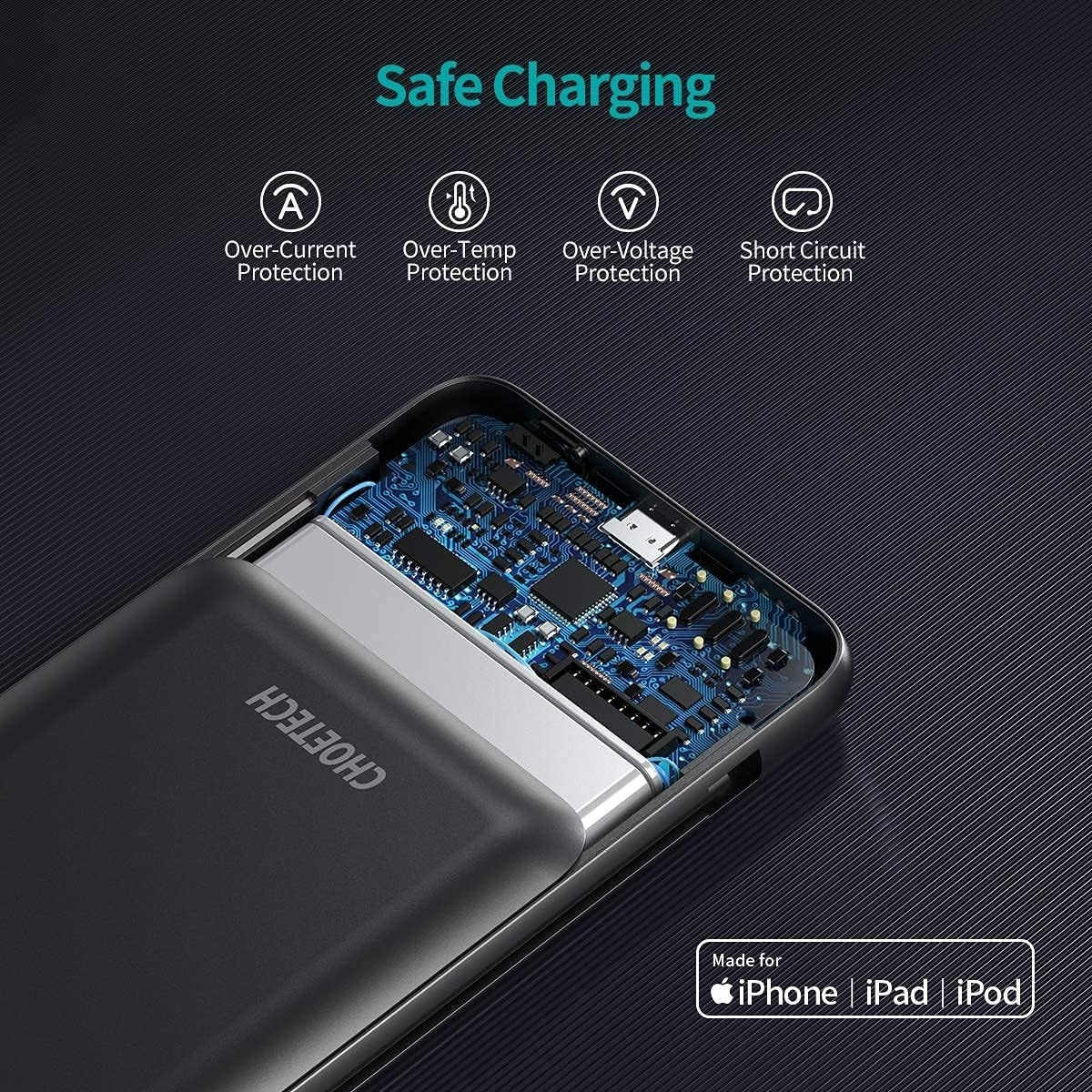 choetech-b688-bk-10000mah-mfi-certified-pd18w-power-bank-with-2-cables www.mallsonline.com.au