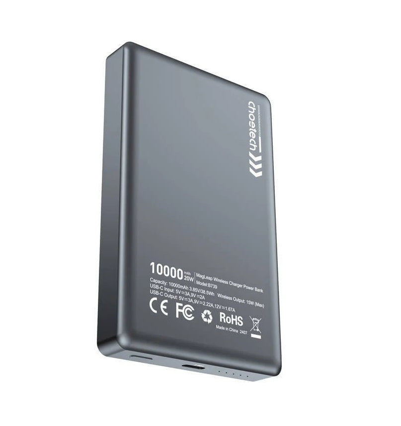 choetech-b739-bk-20w-slim-usb-c-10000mah-magnetic-power-bank-black www.mallsonline.com.au