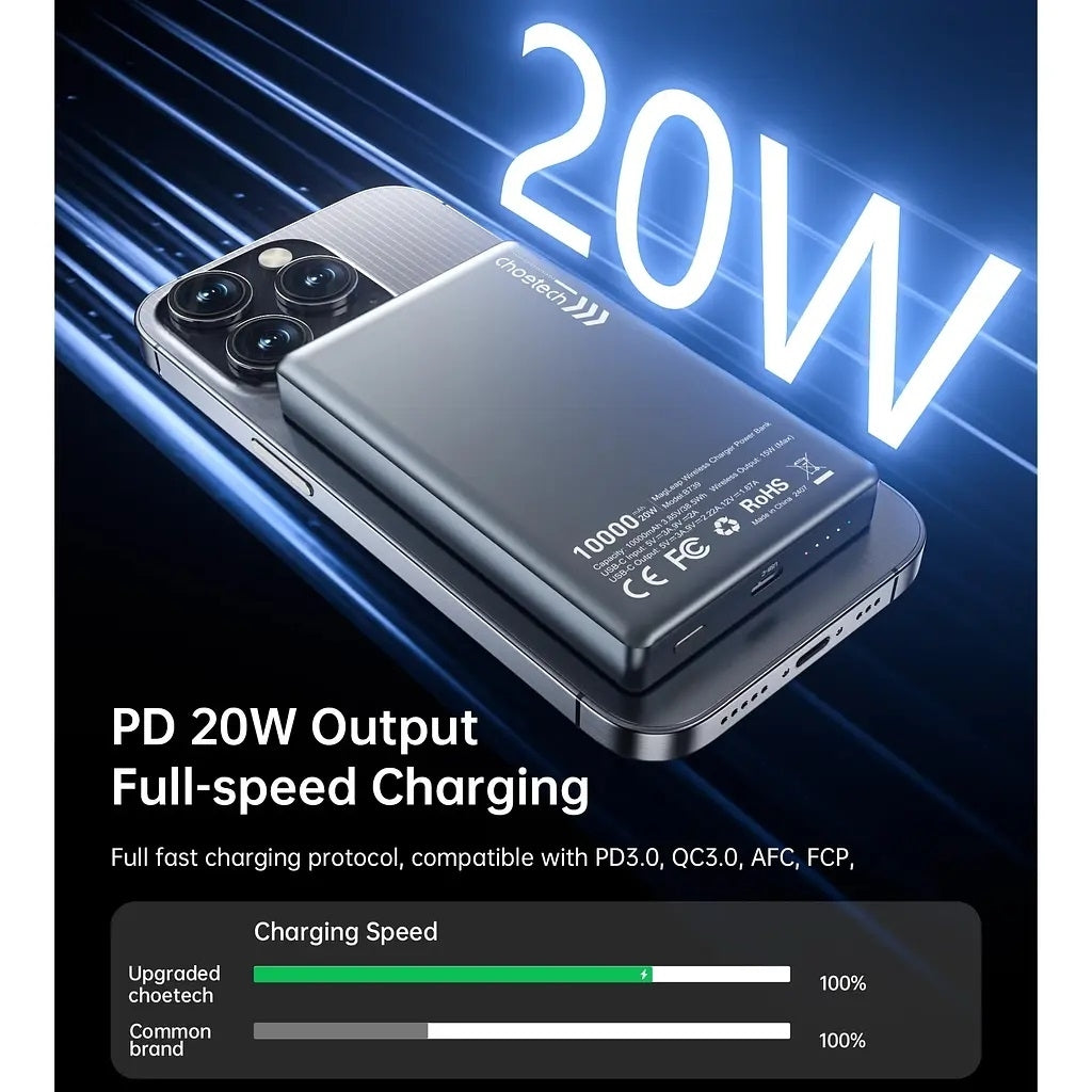 choetech-b739-bk-20w-slim-usb-c-10000mah-magnetic-power-bank-black www.mallsonline.com.au