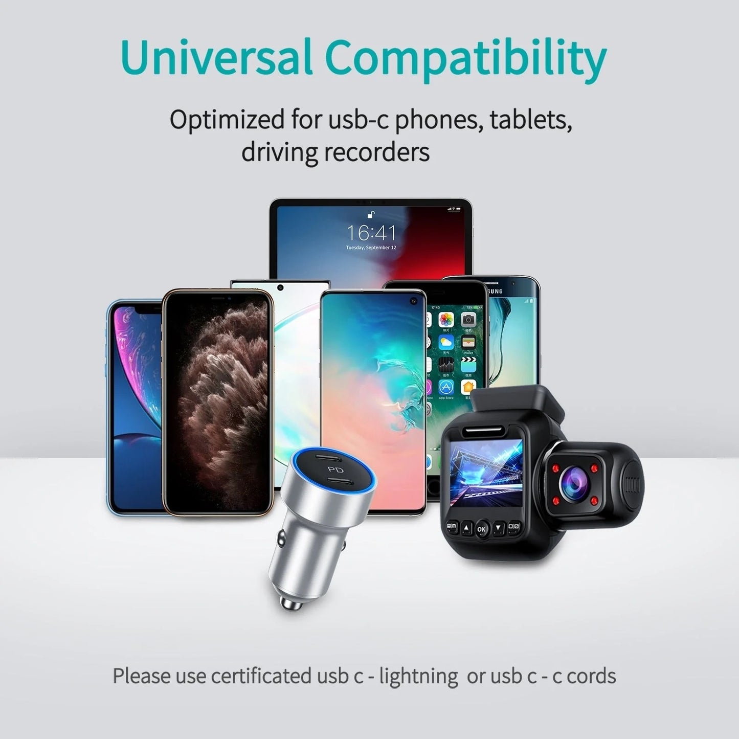 choetech-c0054-sl-dual-port-pd-40w-usb-c-car-charger-adapter-silver www.mallsonline.com.au