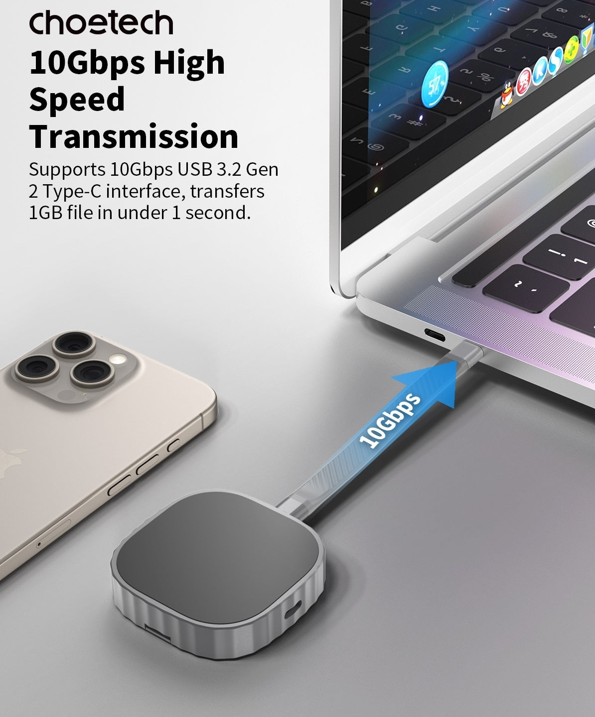 choetech-mse001-gy-dual-usb-c-port-m-2-nvme-2230-protocol-ssd-enclosure-with-pd100w-input-enclosure-support-2tb-max www.mallsonline.com.au