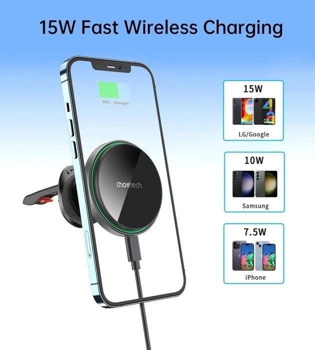 choetech-t204-f-15w-magnetic-car-charger-holder-with-led-light-aluminium-alloy-housing www.mallsonline.com.au