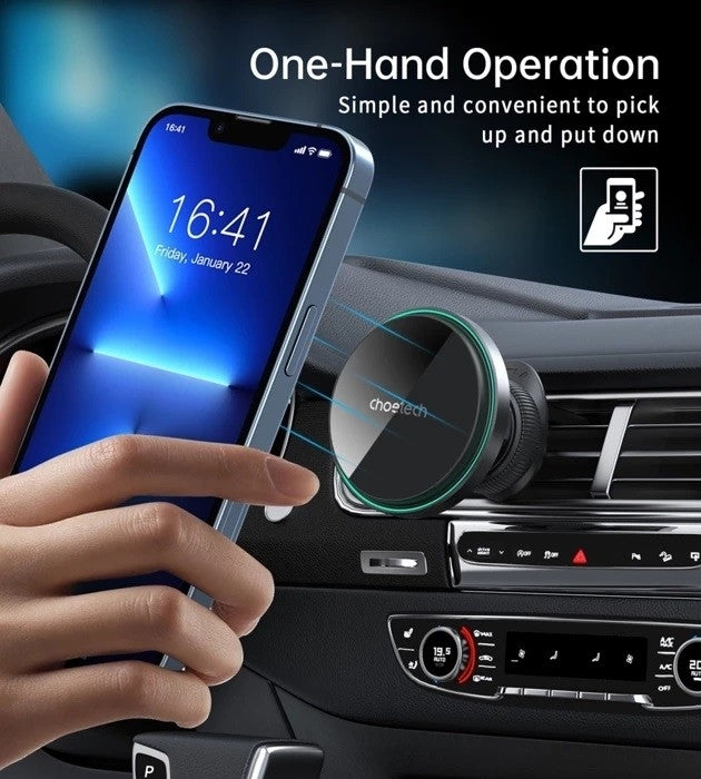 choetech-t204-f-15w-magnetic-car-charger-holder-with-led-light-aluminium-alloy-housing www.mallsonline.com.au
