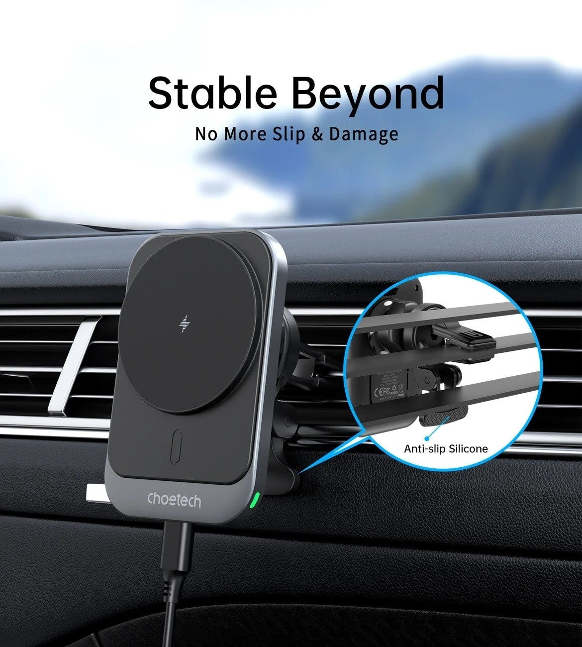 choetech-t206-f-15w-magnetic-car-charger-holder www.mallsonline.com.au