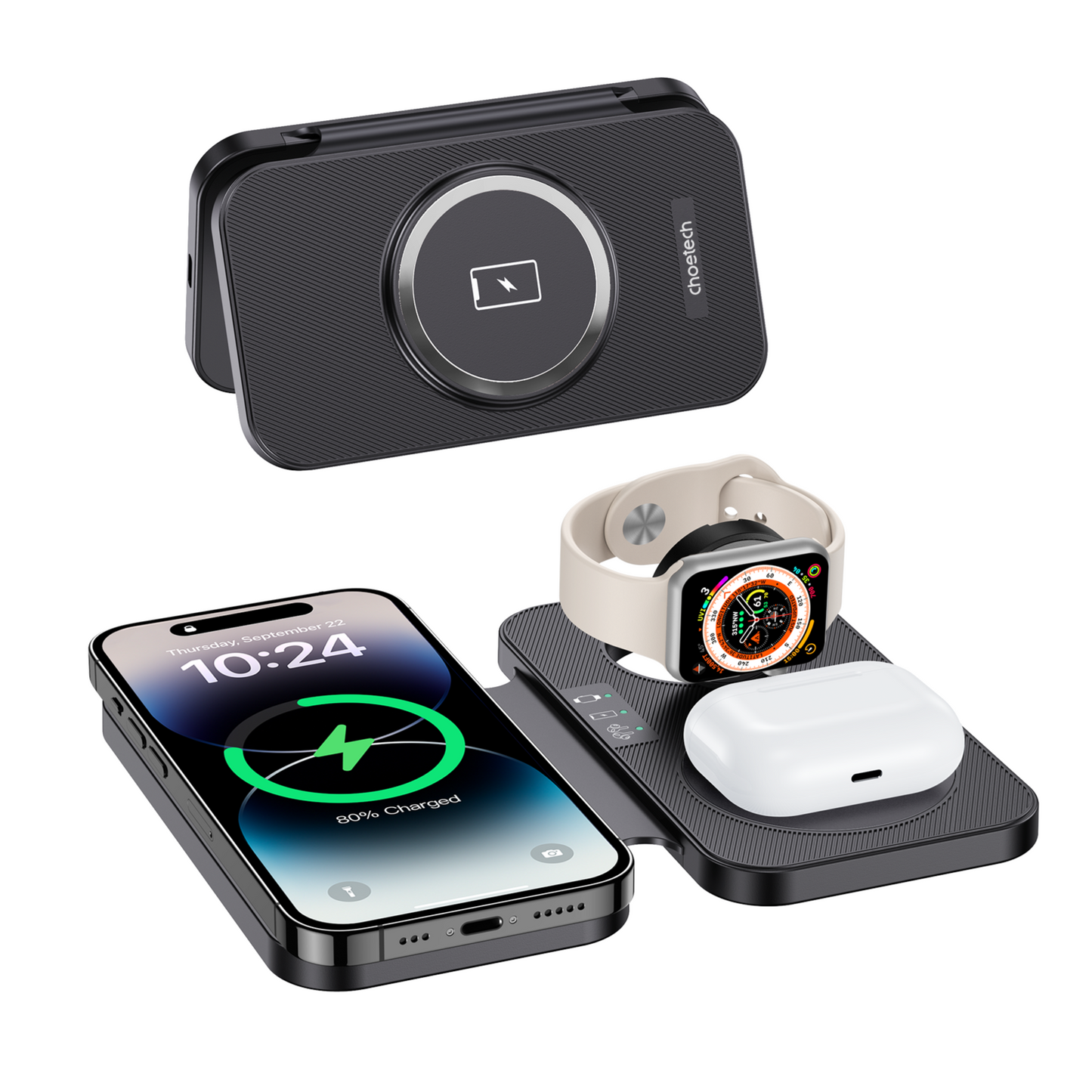 choetech-t616-f-bk-3in1-magnetic-foldable-wireless-charger-black www.mallsonline.com.au