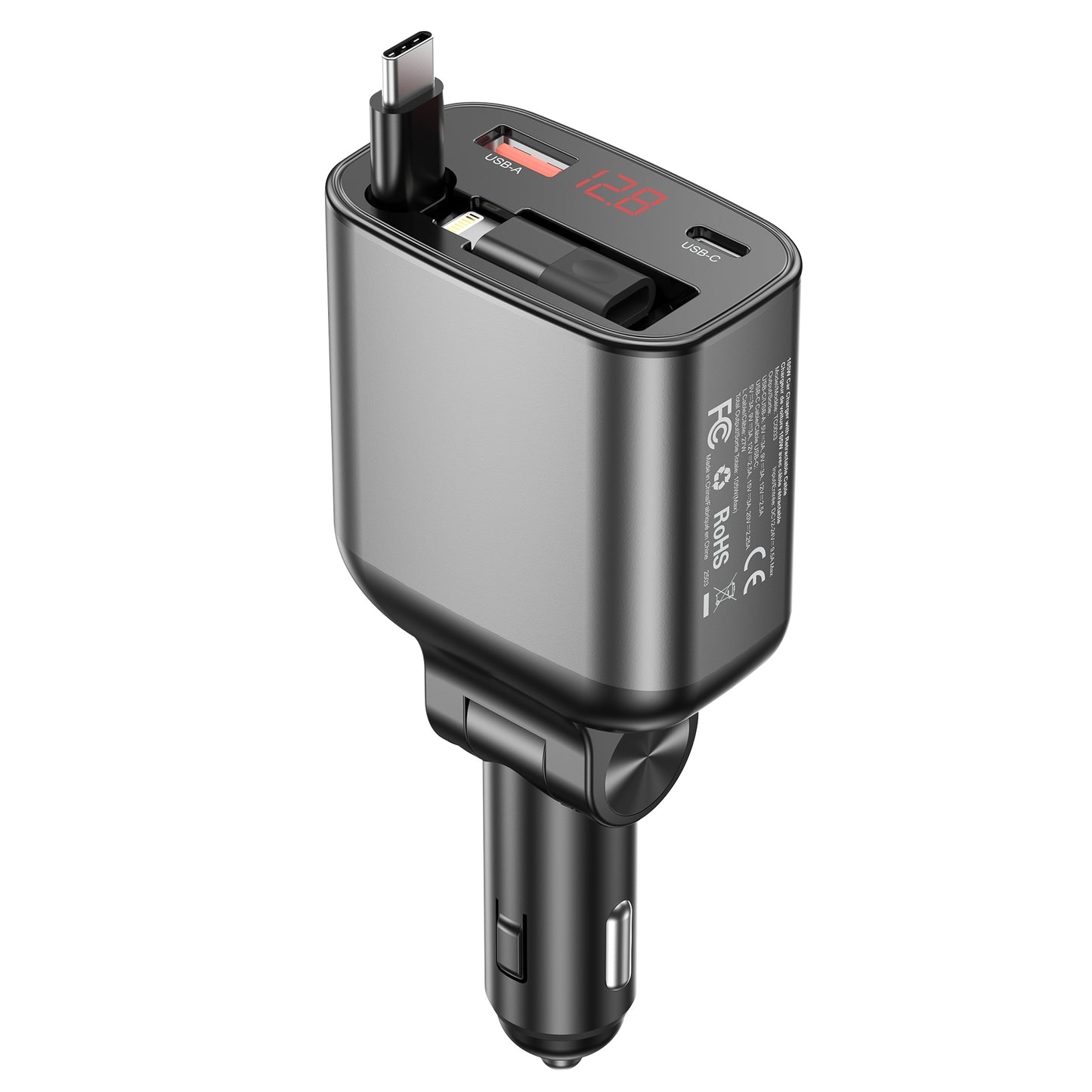 choetech-tc0033-105w-usb-c-usb-a-fast-car-charger-with-stretchable-usb-c-lightning-cables www.mallsonline.com.au