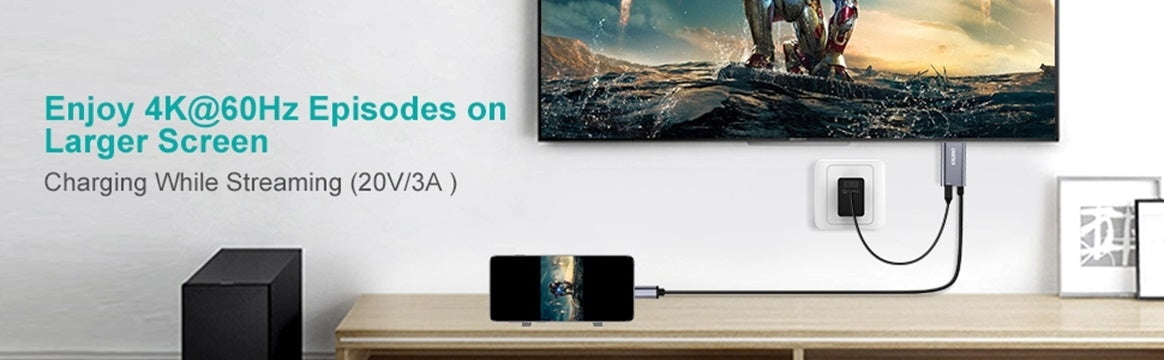 choetech-xch-m180-gy-v2-unidirectional-adapter-usb-c-male-to-hdmi-4k-60hz-male-pd100w-power-delivery-1-8m www.mallsonline.com.au