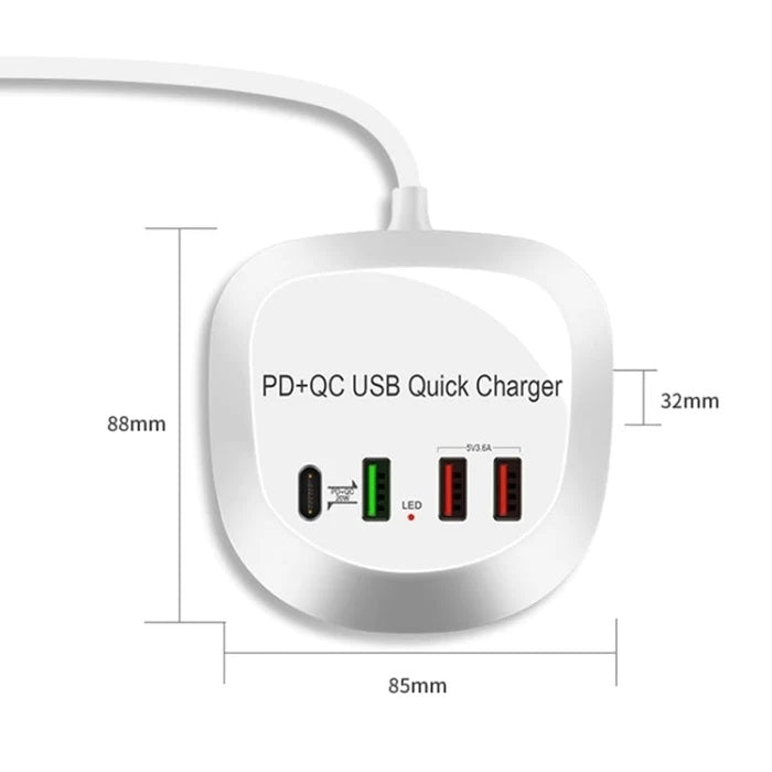 4-port-pd-qc3-0-charger-40w-with-au-ac-adapter www.mallsonline.com.au