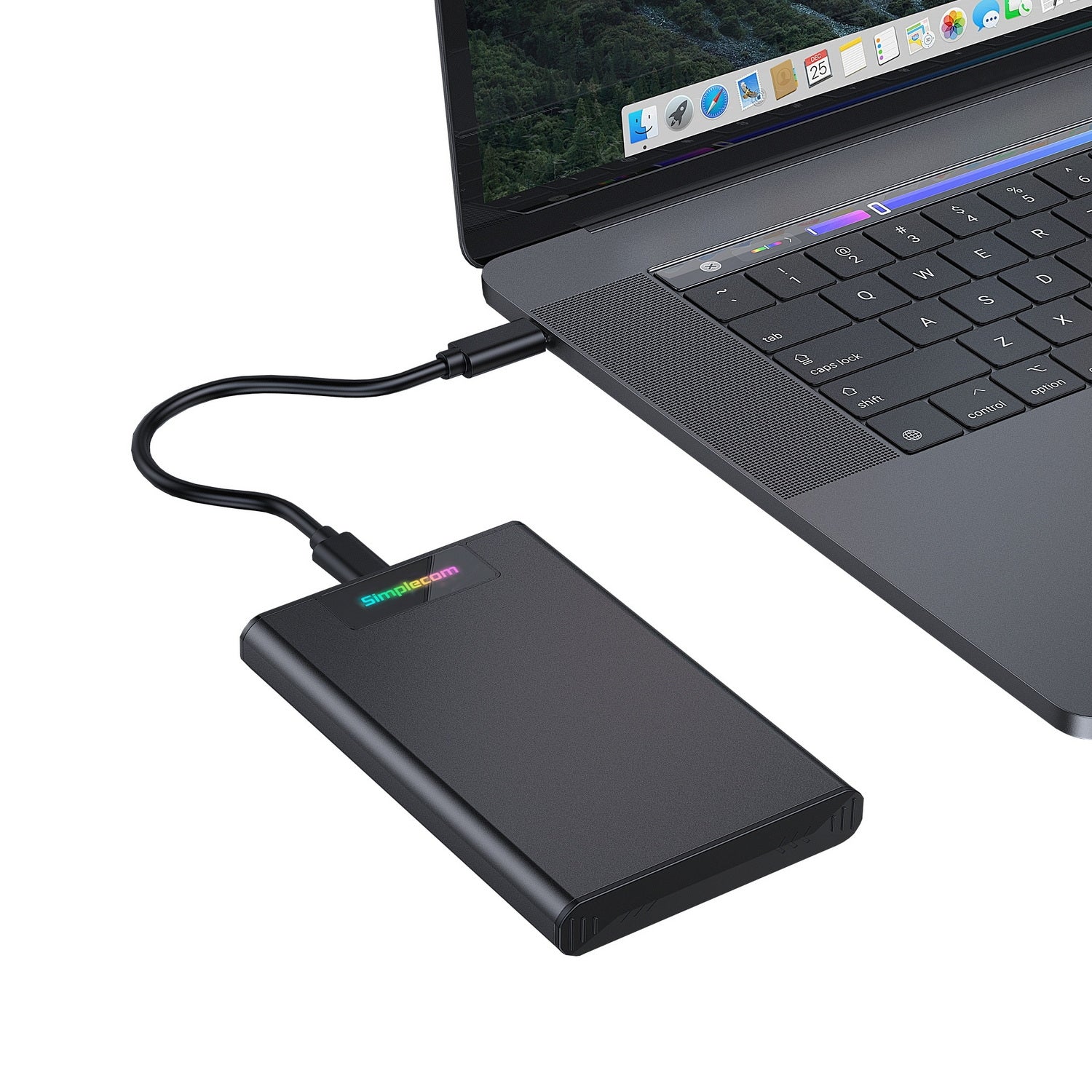 simplecom-se239-tool-free-2-5-sata-hdd-ssd-to-usb-c-enclosure-with-rgb-lights-usb-3-2-gen-2 www.mallsonline.com.au