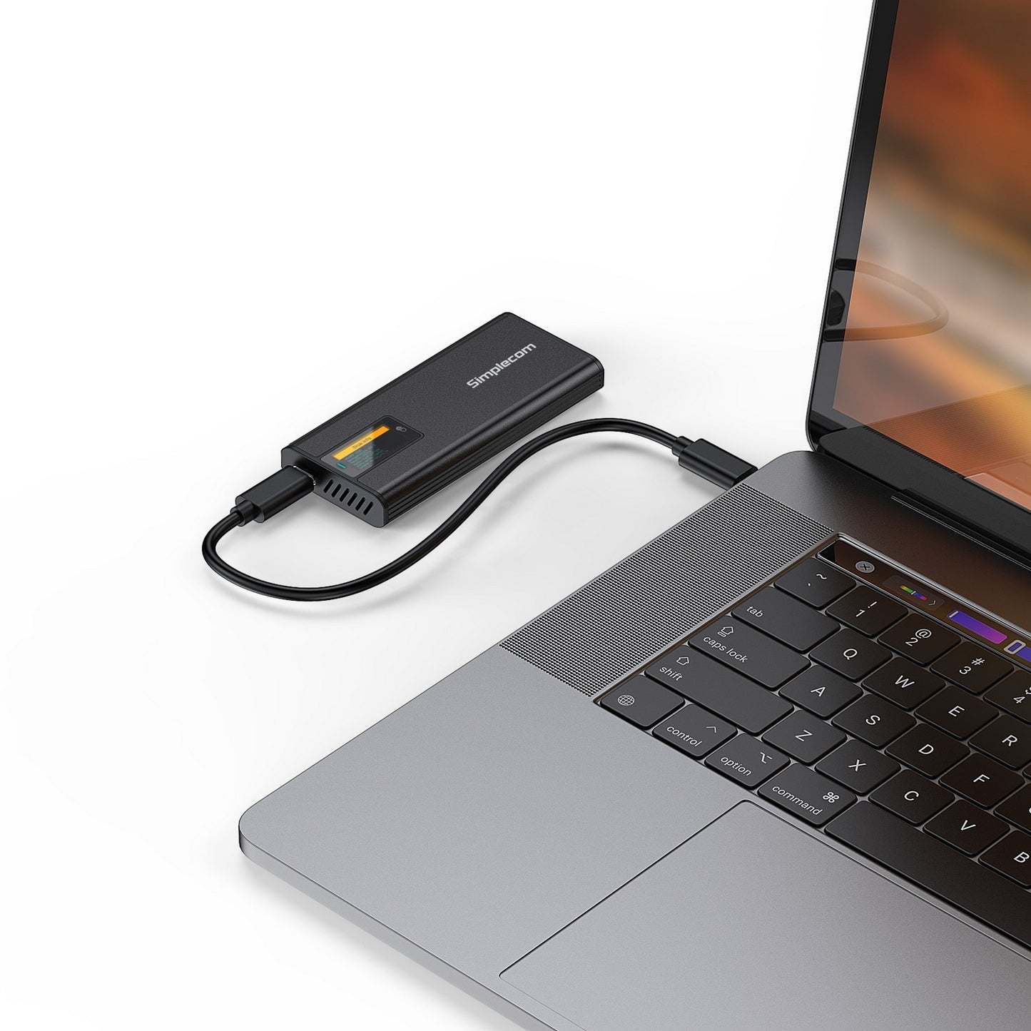 simplecom-se530-nvme-sata-m-2-ssd-to-usb-c-enclosure-with-smart-led-screen-usb-3-2-gen-2-10gbps www.mallsonline.com.au