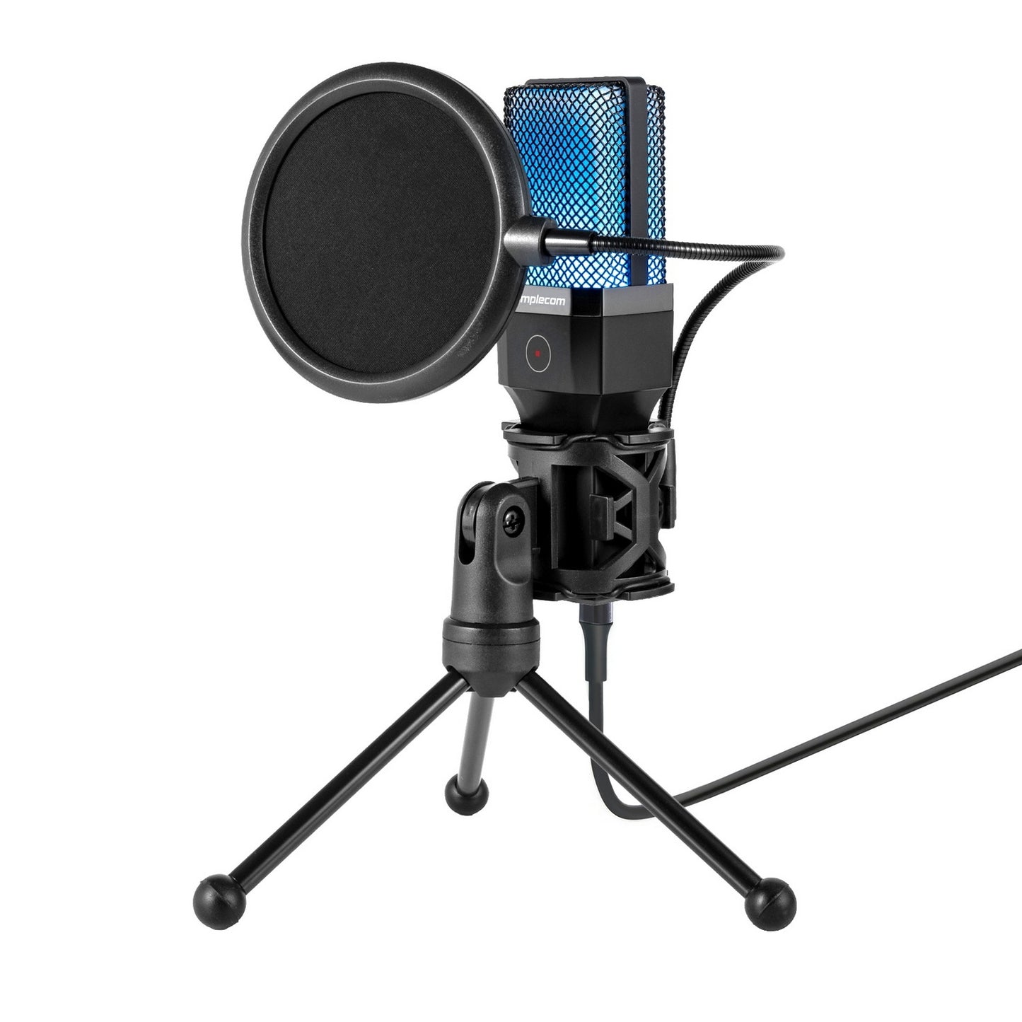 simplecom-um650-usb-cardioid-condenser-microphone-gaming-rgb-lights-with-tripod-pop-filter www.mallsonline.com.au