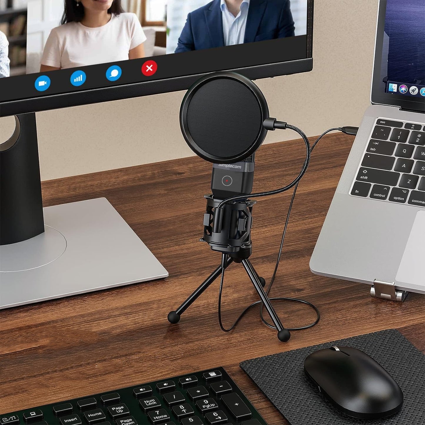 simplecom-um650-usb-cardioid-condenser-microphone-gaming-rgb-lights-with-tripod-pop-filter www.mallsonline.com.au
