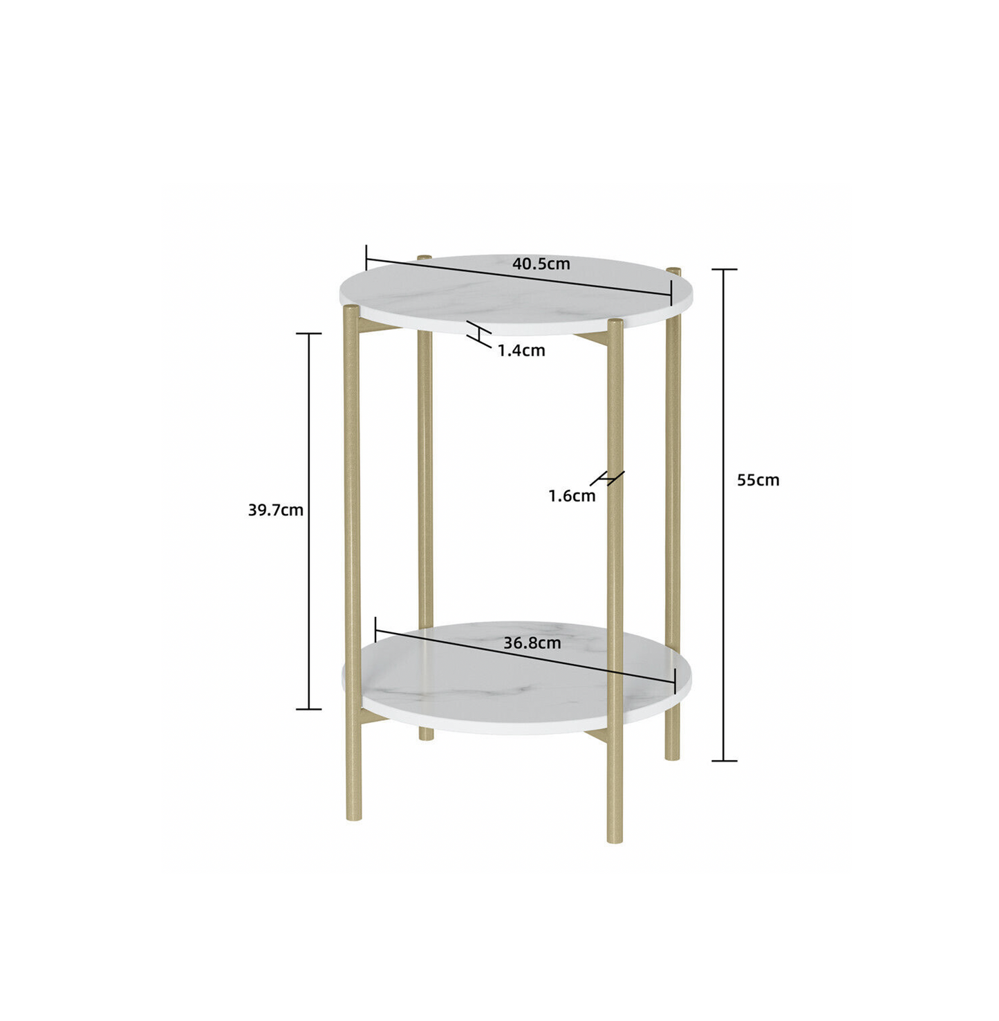 Interior Ave - Alba Gold Side Table