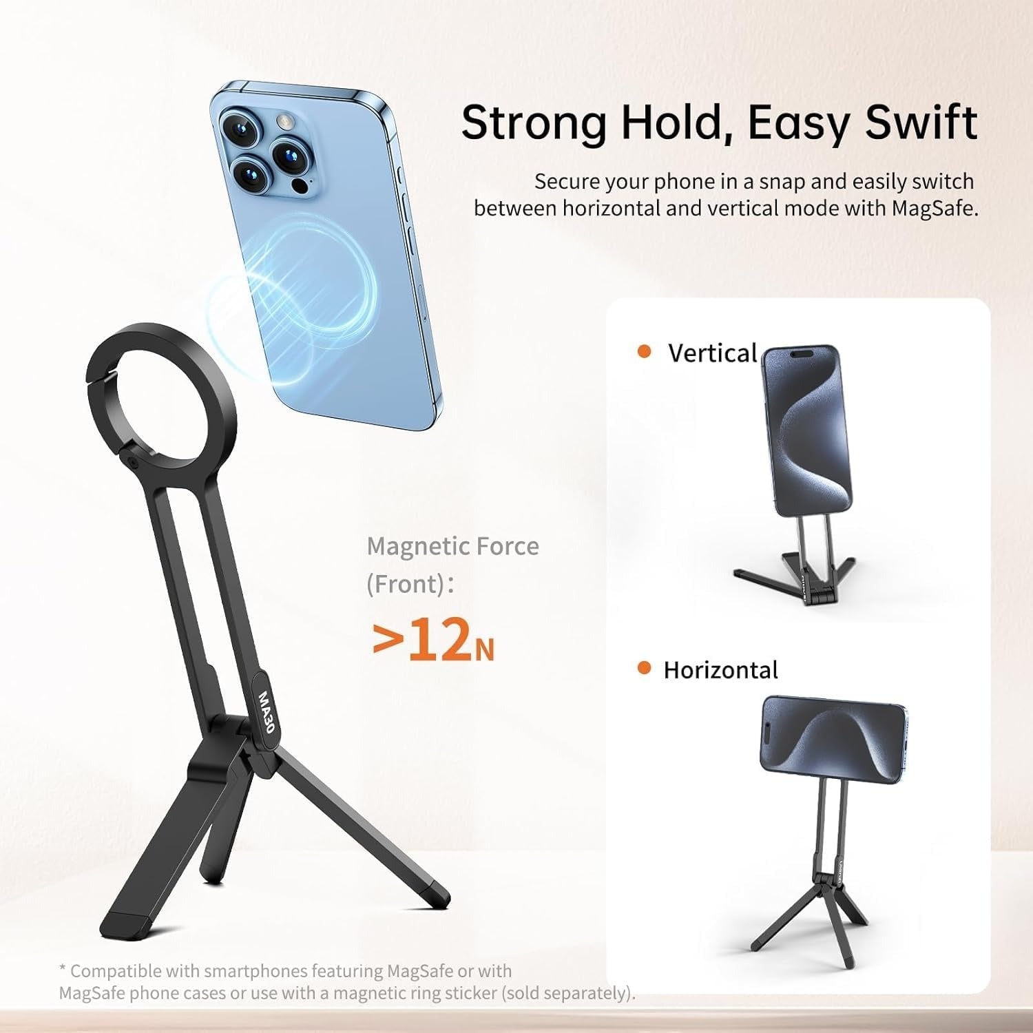 ulanzi-ma30-magnetic-phone-tripod-stand-for-iphone-aluminium-maglock-smartphone-mini-tripod-pocket-cell-phone-stand-dual-sided-magnet-quick-mount-compatible-with-iphone-16-15-14-13-12-magsafe-grey www.mallsonline.com.au