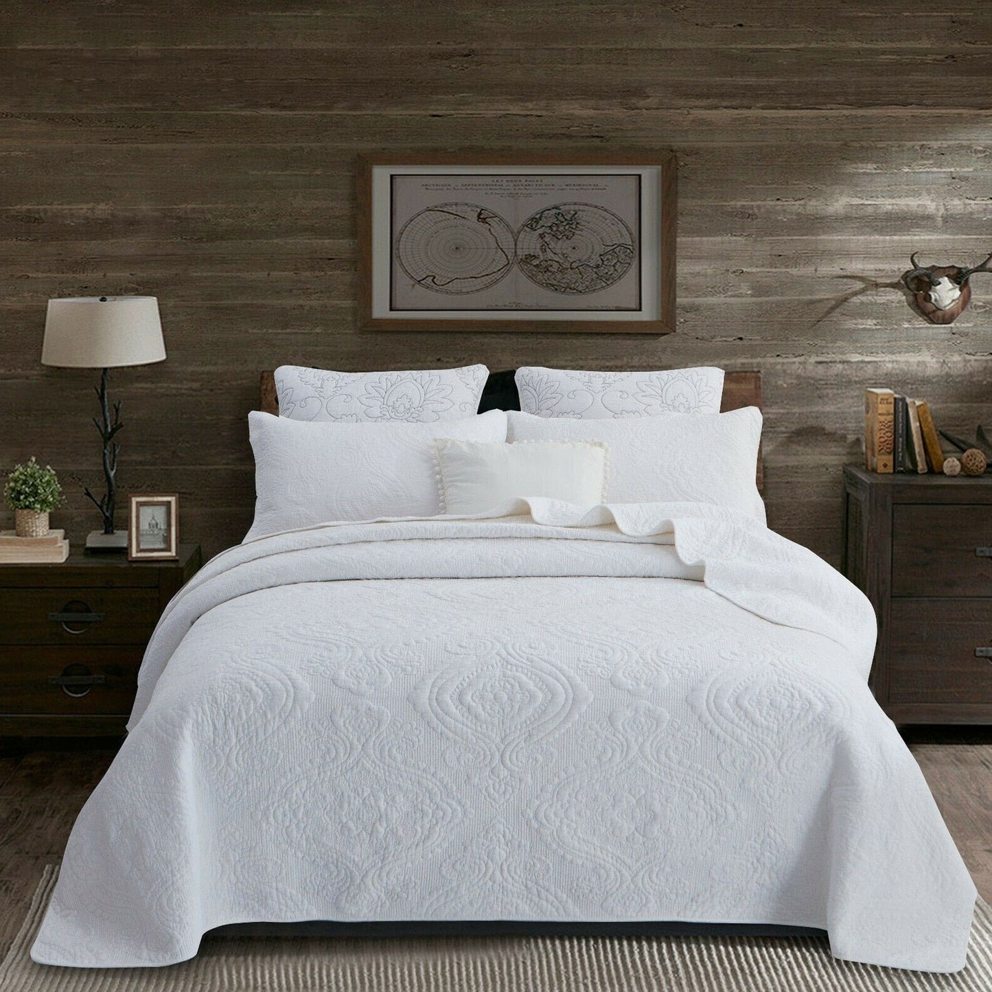 100-cotton-coverlet-set-damask-white-king at www.mallsonline.com.au